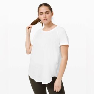 Lululemon Open Up Tie Back Tee in White Activewear Athleisure Training